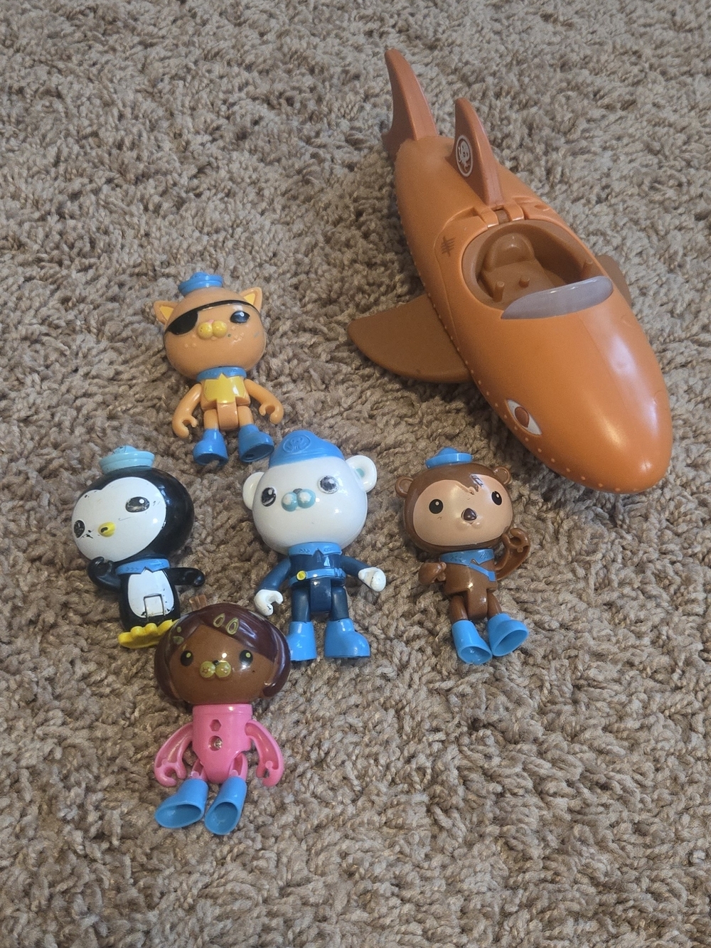 Fisher-Price Orange Submarine Playset with Multicolor Crew Figures